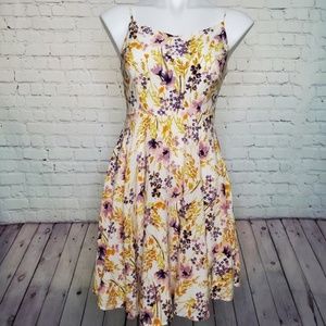 Old Navy Purple & Gold Floral Sundress Size M